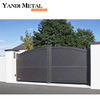 Factory direct garden automatic driveway sliding aluminum door Horizontal slats privacy aluminum door