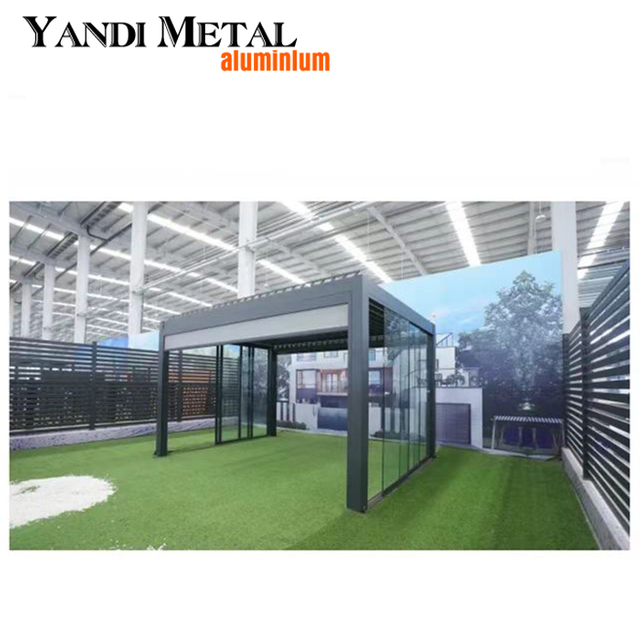3×3 3×4 4×6 4×8 Modern waterproof outdoor aluminum pavilion Electric adjustable louver roof bioclimatic pavilion