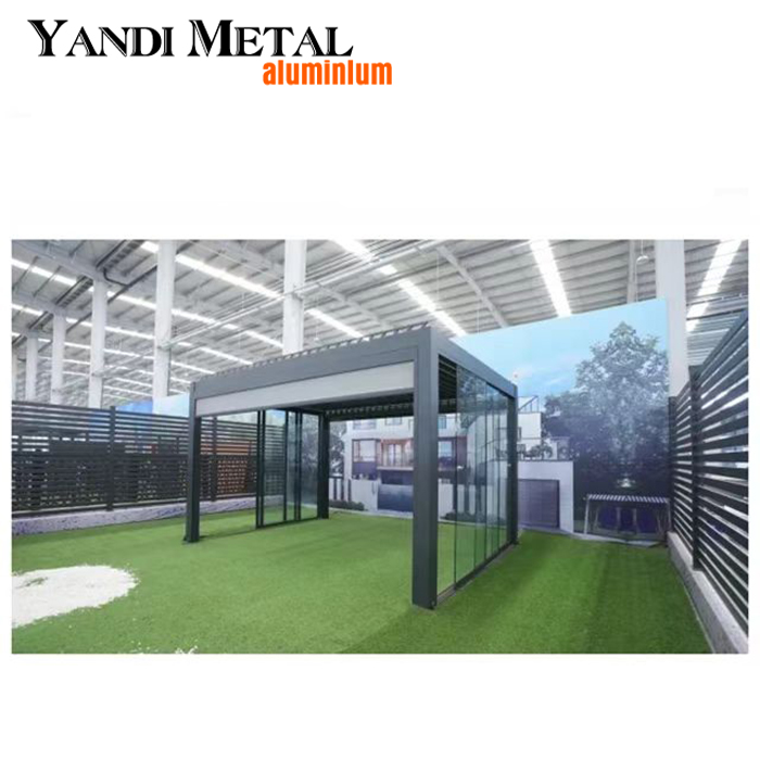 3×3 3×4 4×6 4×8 Modern waterproof outdoor aluminum pavilion Electric adjustable louver roof bioclimatic pavilion