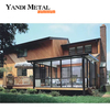 Commercial wall sun room fixed aluminum shutters with manual opening of residential window wall system