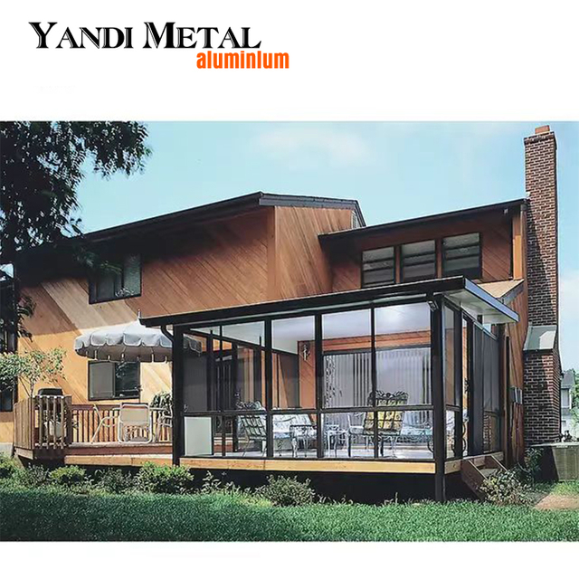 Commercial wall sun room fixed aluminum shutters with manual opening of residential window wall system