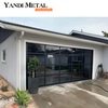 Residential modern panoramic electric roll-up aluminum black glass garage door