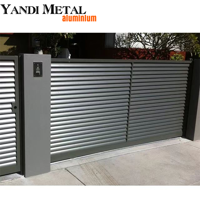 Outdoor rust-proof aluminum shutters Metal fence residential courtyard aluminum privacy slatted fence panels