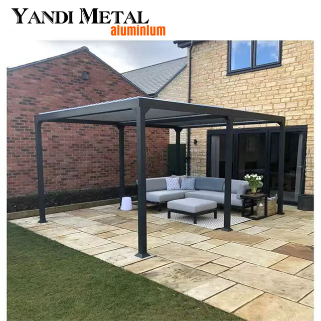 Electric outdoor sunshade waterproof aluminum pavilion Garden Electric building metal pergola