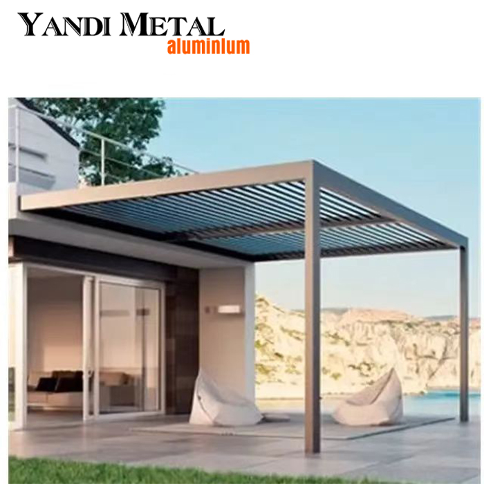 Aluminum manual pergola modern luxury outdoor pergola Shutters roof waterproof metal garden pergola