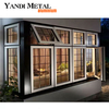 New design aluminum frame double glass swing inside opening window safety glass aluminum sliding window