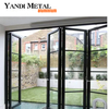 Commercial residential sliding exterior glass aluminum double folding door Glass door aluminum profile