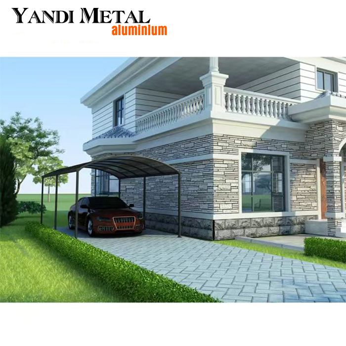 Parking lot outdoor aluminum shed snow proof load waterproof polycarbonate car shade shade awning