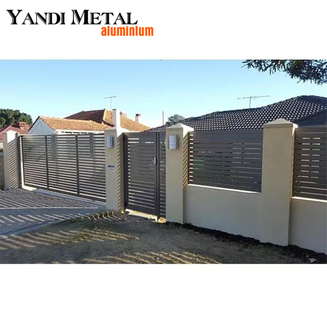 Garden waterproof aluminum horizontal slat fence Screen louver fence Panel garden fence