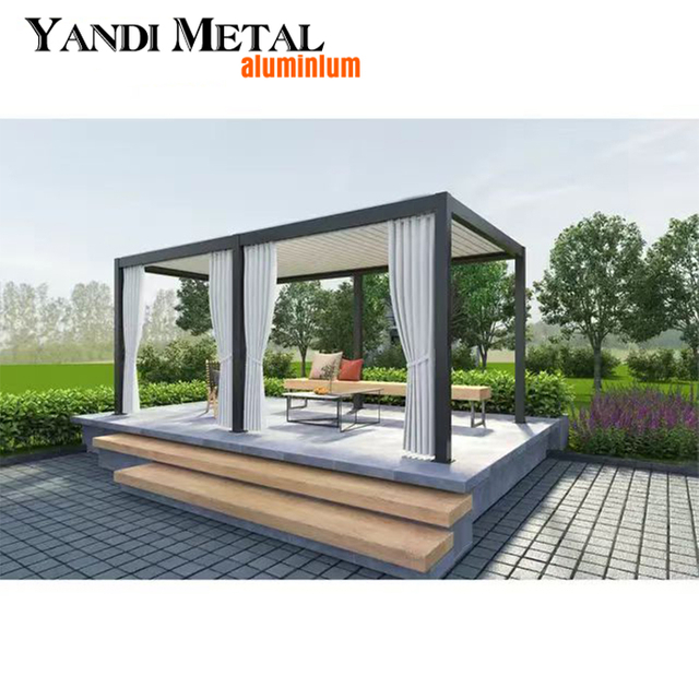 New pergola aluminum outdoor electric waterproof shutters pergola Yandi factory