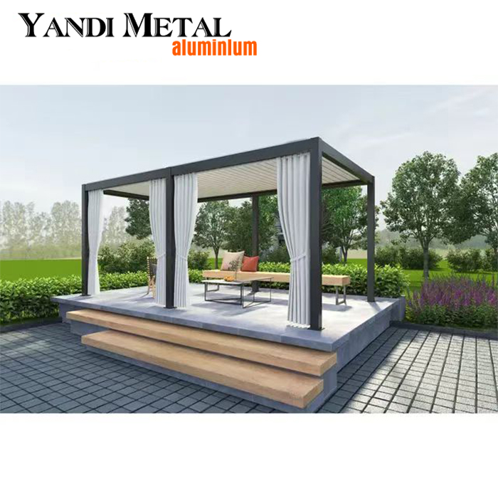 New pergola aluminum outdoor electric waterproof shutters pergola Yandi factory