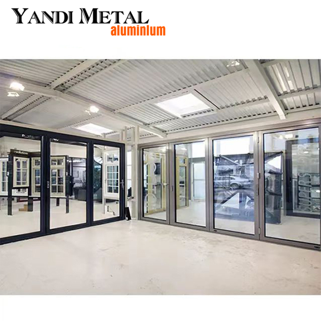 High performance House frame Main entrance closet door Secure aluminum folding sliding door access with thermal circuit breaker