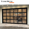 Villa exterior motor control clear glass aluminum rolled up garage door