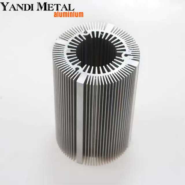 Anodized black sunflower type / radial type extruded aluminum heatsink , aluminum circular heat sink