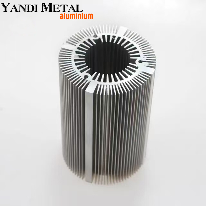 Anodized black sunflower type / radial type extruded aluminum heatsink , aluminum circular heat sink