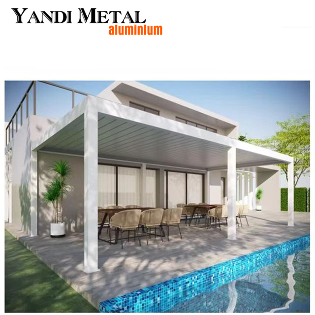 Modern design Bioclimatic shade canopy waterproof louver roof louver gazebo Outdoor aluminum pergola Aluminum electric pergola