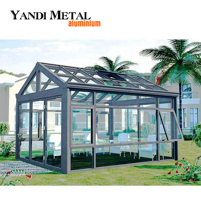 Garden Aluminum alloy solarium Retractable aluminum glass solarium for solarium Aluminum frame glass solarium
