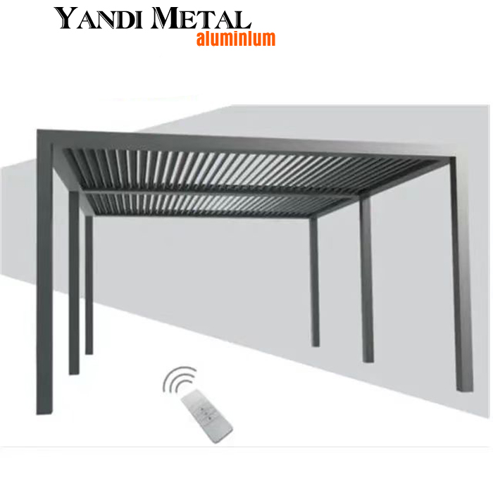 Modern design Outdoor bioclimatic system Louvre Aluminum pergola Custom sized metal pergola