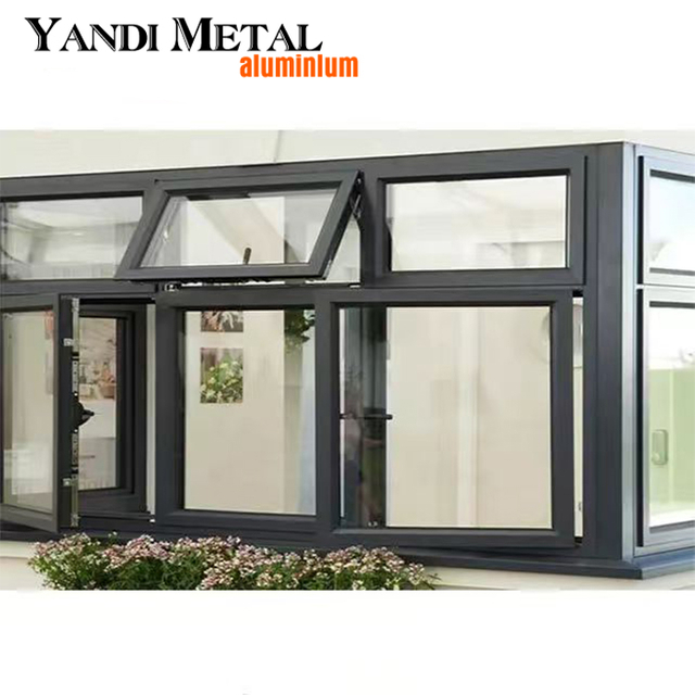 Exterior building double glazed large aluminum Windows vertical custom triple glazed casement Windows
