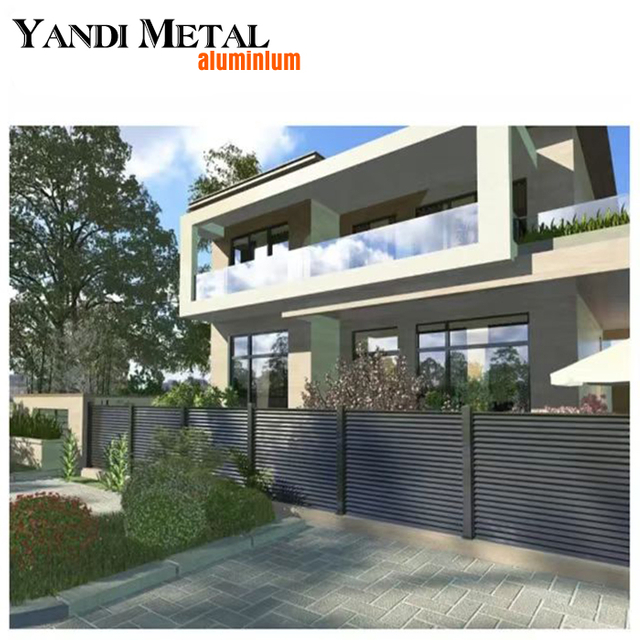 Newly designed privacy aluminum composite fence Aluminum horizontal fence panels for gardens and swimming pools