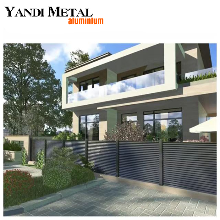 Newly designed privacy aluminum composite fence Aluminum horizontal fence panels for gardens and swimming pools