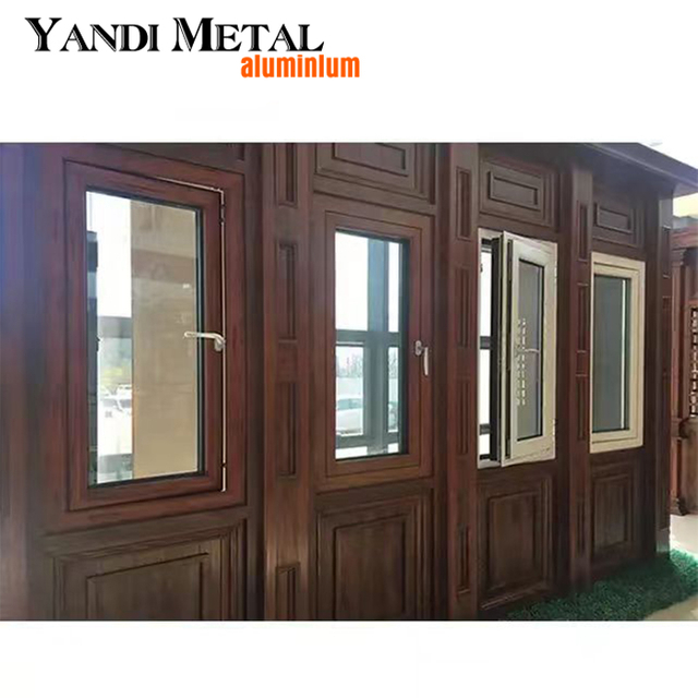 Yandi Factory Cheap residential double glazed aluminum casement Windows hurricane-impact Windows