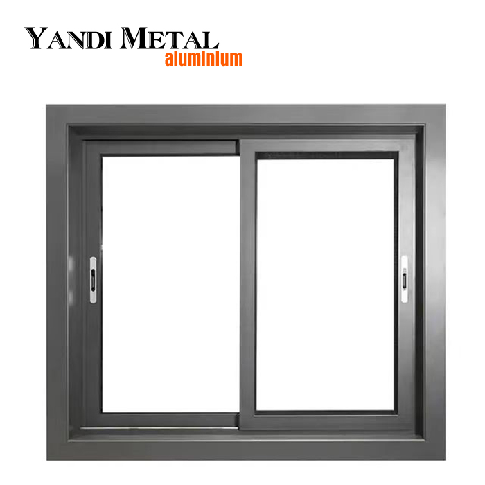 Yandi high quality aluminum profile double glass sliding window Horizontal window glass