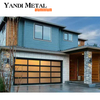 American Black color mirror design combines aluminum garage doors with modern automatic glass garage doors