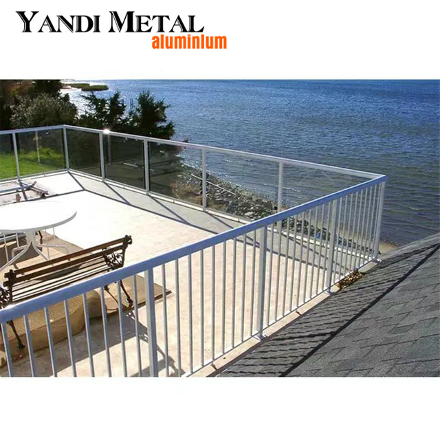 Aluminum glass stair railing Design rail bridge outdoor aluminum stair railing Design of metal outdoor house stair railing