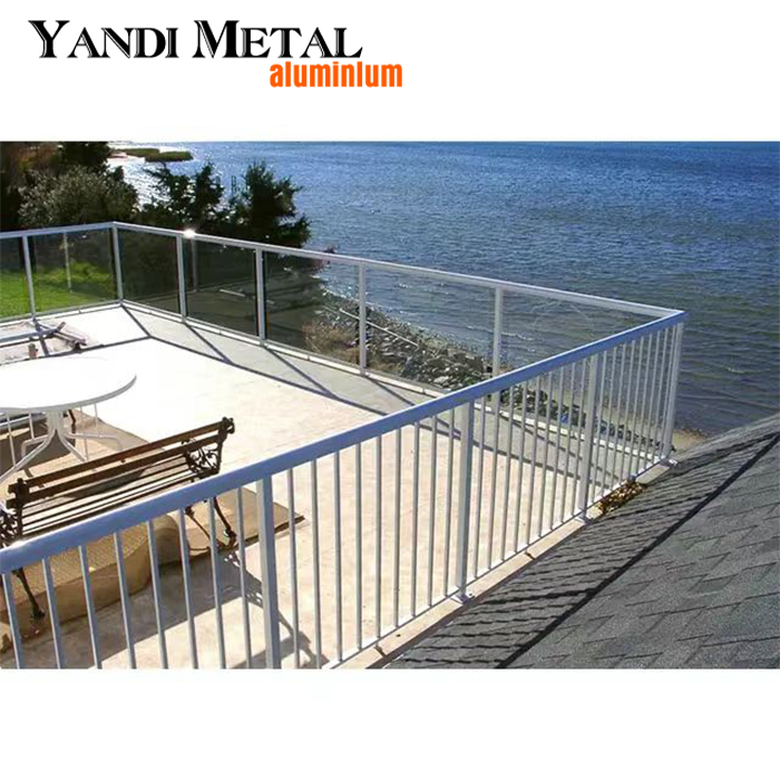 Aluminum glass stair railing Design rail bridge outdoor aluminum stair railing Design of metal outdoor house stair railing