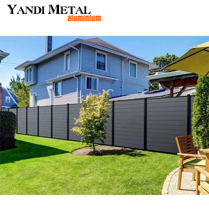 Europe 1.8*1.8 m grey garden private wood plastic aluminum fence set