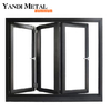 Cheap tempered glass aluminum alloy window three layers of glass folding window aluminum profile