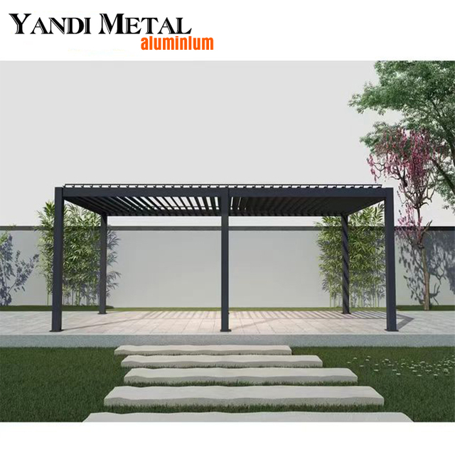 Hot selling new pergola aluminum outdoor shade shutters Chinese pergola roof shutters waterproof