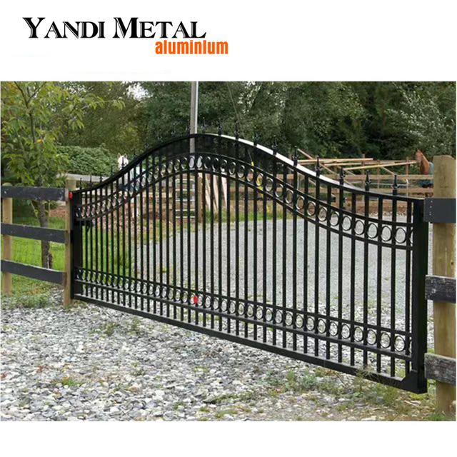 Hot selling welded aluminum door fence panel Aluminum privacy Villa sliding driveway family door