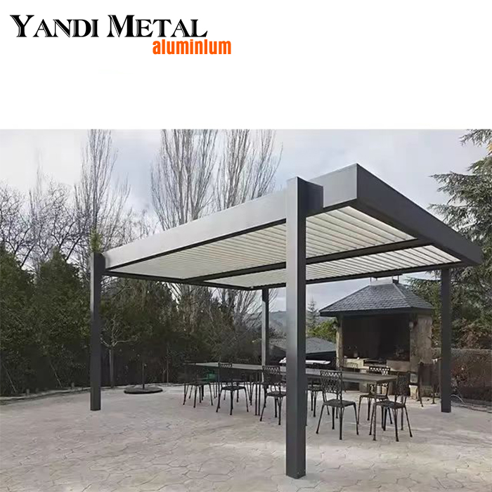 Custom outdoor shutters awning terrace awning waterproof electric pavilion Bioclimatic shutters aluminum pergola
