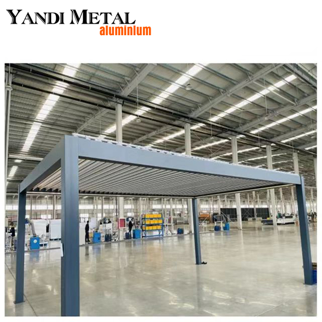 Garden gazebo with LED lights Outdoor electric biogas forest blinds gazebo Aluminum roof