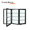 Yandi manufactures aluminum alloy double window glass folding patio doors Folding exterior glass doors