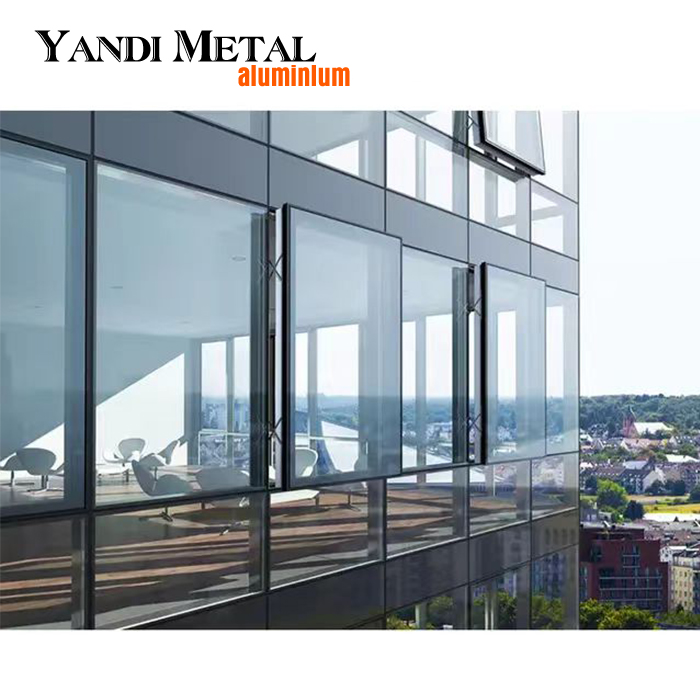 Curtain wall Operable window fixed aluminum frame interior glass sliding window aluminum curtain wall