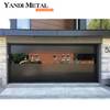 Residential modern panoramic electric roll-up aluminum black glass garage door