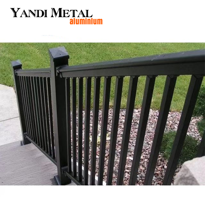 Safety Aluminum metal stair outdoor railing Panel railing Aluminum railing stair railing deck