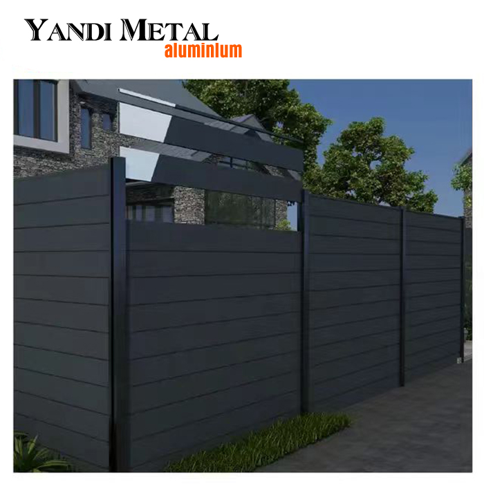 Garden pool decorated with Yandi aluminum composite aluminum fence panels