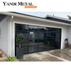 American Black color mirror design combines aluminum garage doors with modern automatic glass garage doors