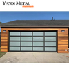 Modern elevated composite panel transparent automatic aluminum glass garage door