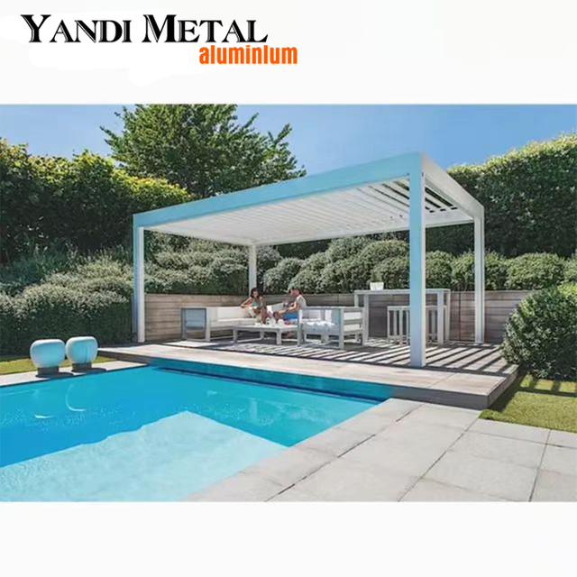 New lightweight aluminum shutter pergola automatic outdoor garage telescopic aluminum pergola