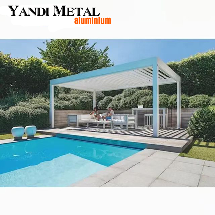 New lightweight aluminum shutter pergola automatic outdoor garage telescopic aluminum pergola