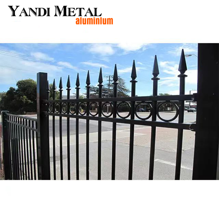 Privacy Garden fence Aluminum metal pickets decorated steel fence Wrought iron fence panels