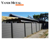 The outdoor farmhouse courtyard uses a Wpc fence grid prefabricated plastic wood composite privacy garden modular fence panel system