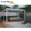 Outdoor metal waterproof garden pavilion awning shutters roof aluminum pergola, equipped with light emitting secondary tube lights