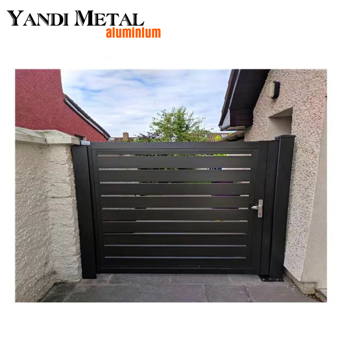 Decorative aluminum single gate boundary wall Aluminum entrance door main gate Electric sliding aluminum gate