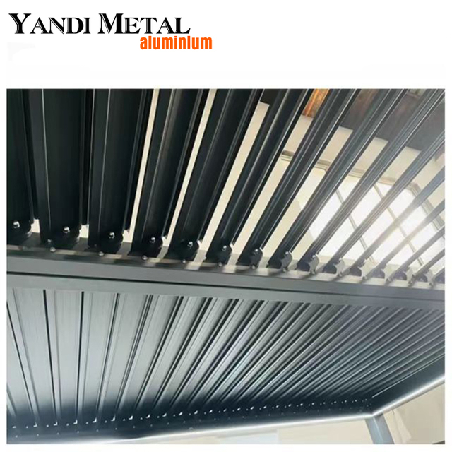 Outdoor sun protection wind control pergola metal roof aluminum pergola shade